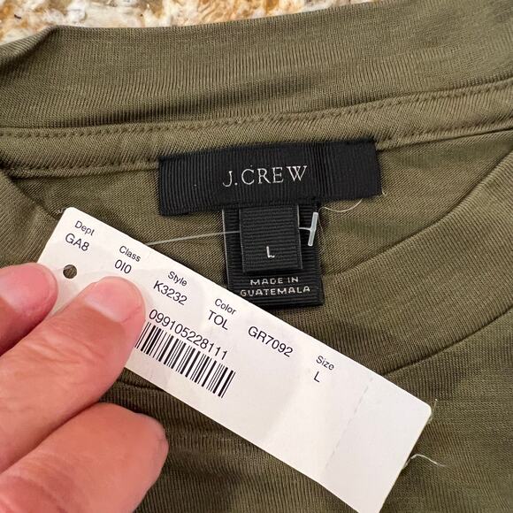 NWT J. Crew Olive Green Mockneck Lyocell T-Shirt - SIZE XS - Picture 7 of 8